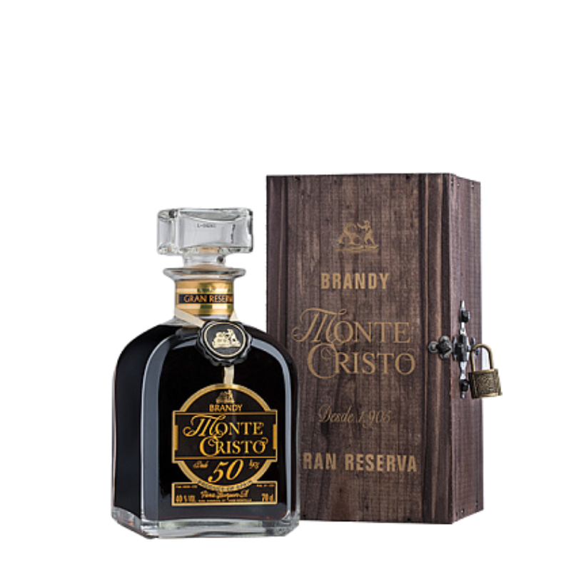 Brandy Monte Cristo 50 años con Estuche de Madera 70 cl.